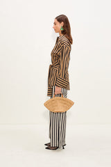 Inna Poplin Top | Simon Miller Black/Tan Stripe