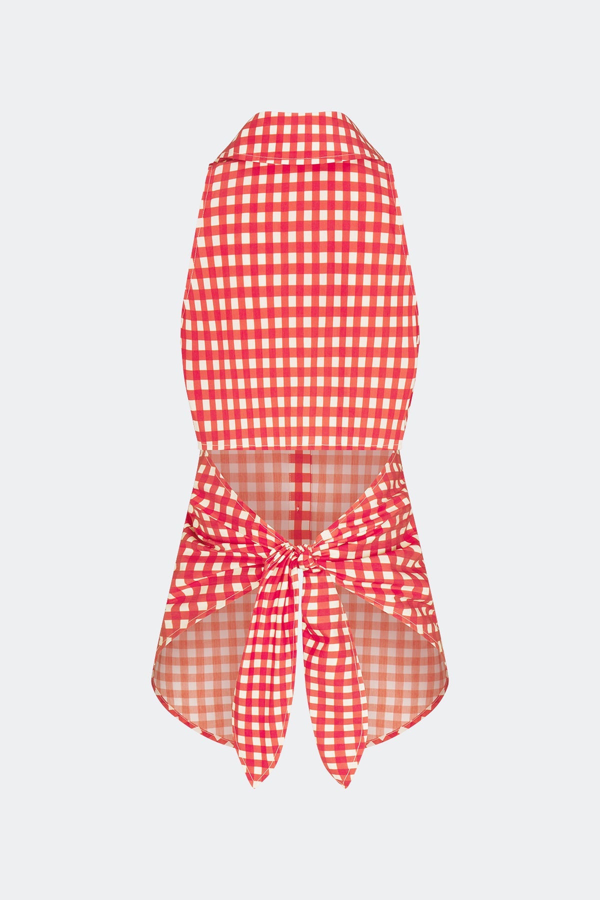 Loch Sleeveless Poplin Button Up | Simon Miller Tomato/White Gingham