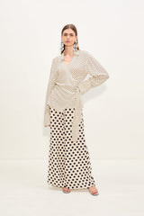 Nella Crepe Wide Leg Pant | Simon Miller Macadamia/Black Polka Dot