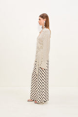 Nella Crepe Wide Leg Pant | Simon Miller Macadamia/Black Polka Dot