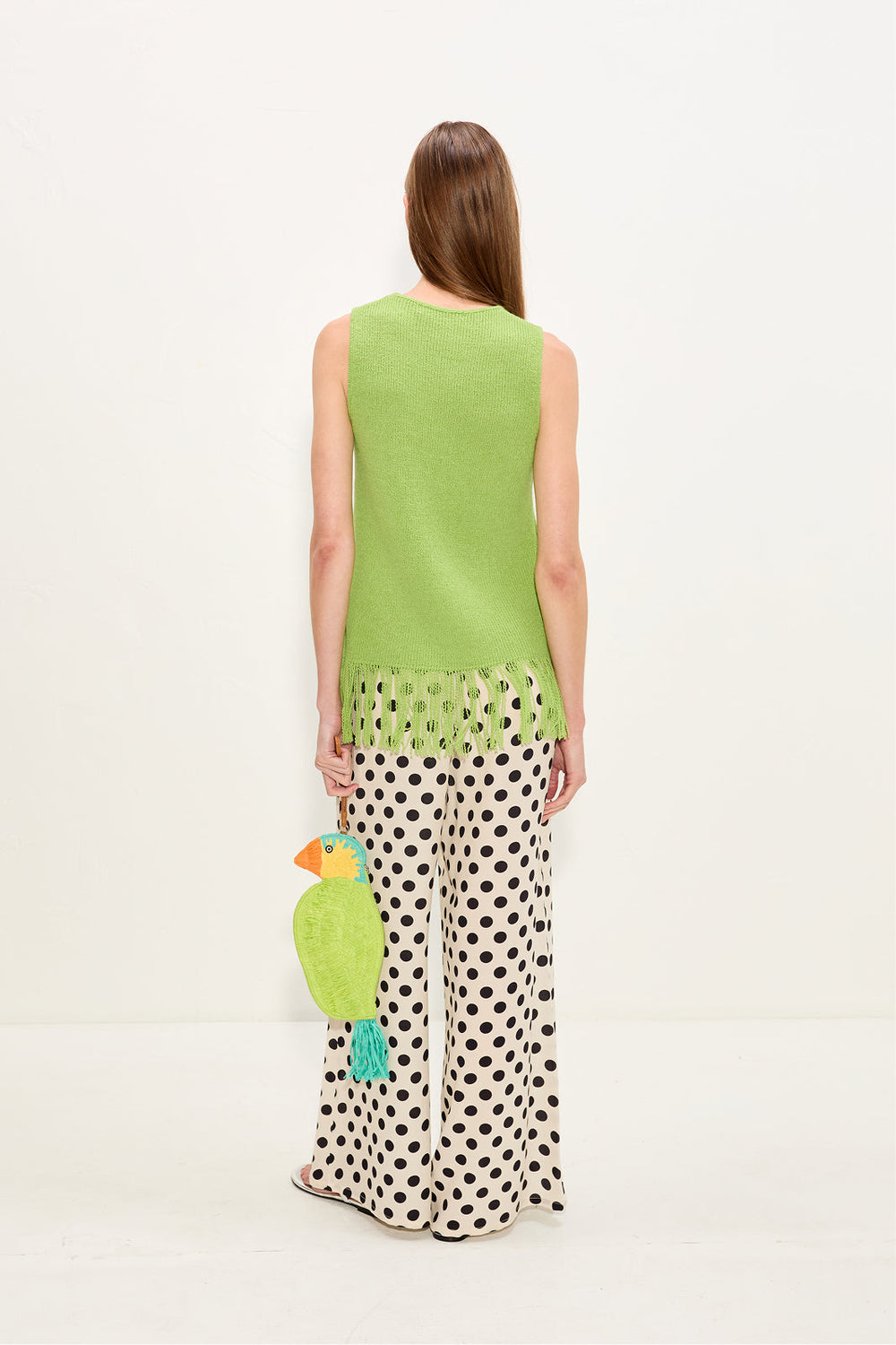 Nella Crepe Wide Leg Pant | Simon Miller Macadamia/Black Polka Dot