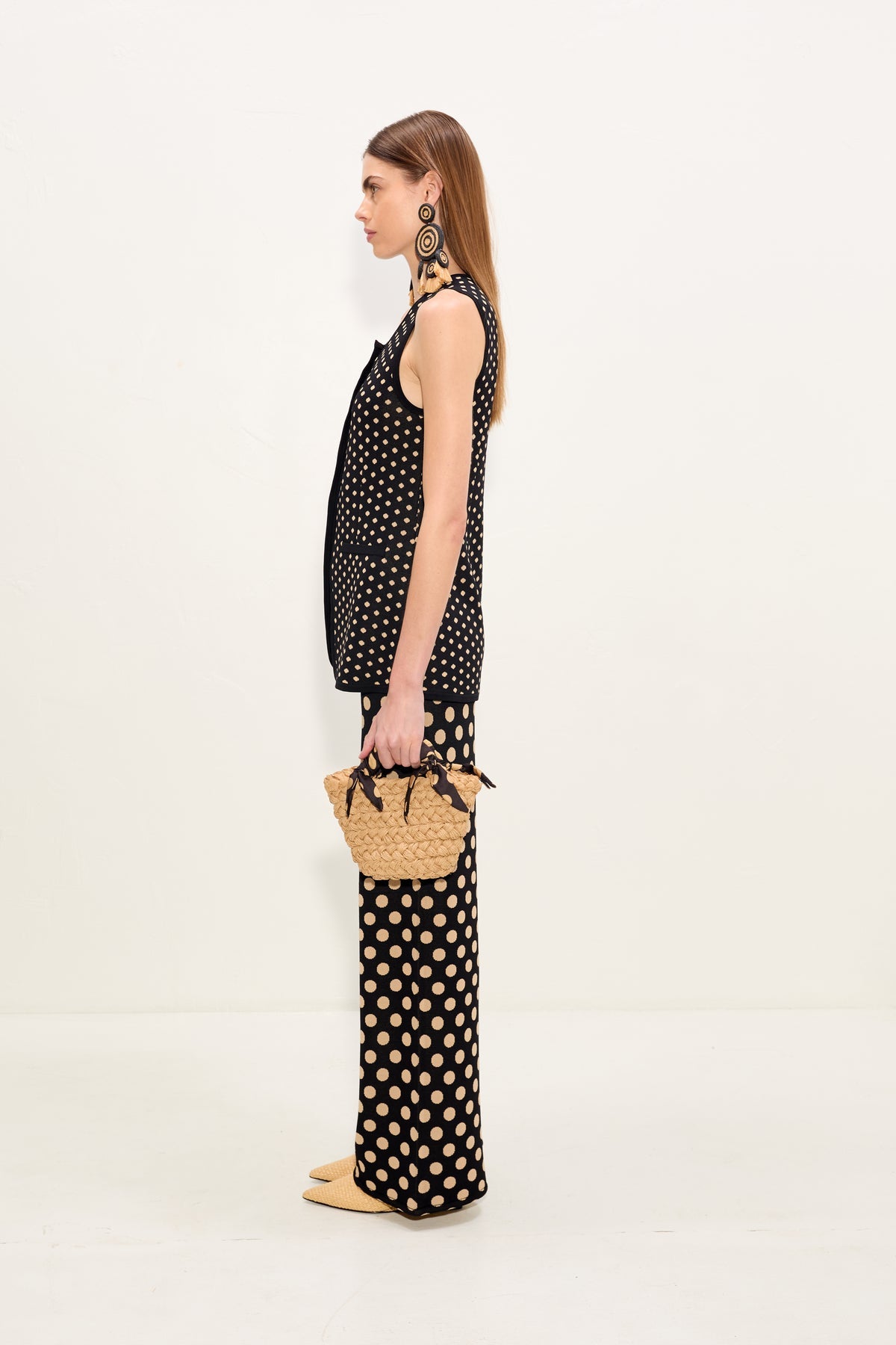 Jabber Knit Pant | Simon Miller Black/Tan Polka Dot