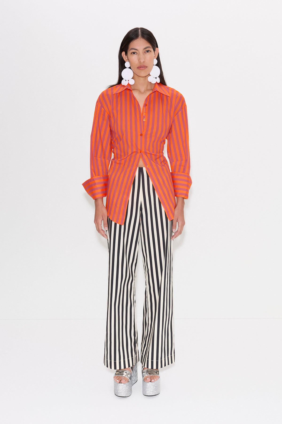 Pia Poplin Pant | Simon Miller BLACK/WHITE STRIPE
