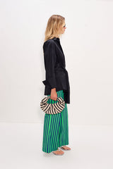 Pia Poplin Pant | Simon Miller Navy/Grass Green