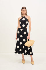 Zorah Crochet Skirt | Simon Miller Black/Macadamia Polka Dot