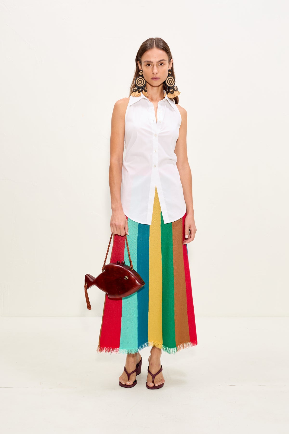 Alita Knit Skirt | Simon Miller Vibrant Multi Stripe