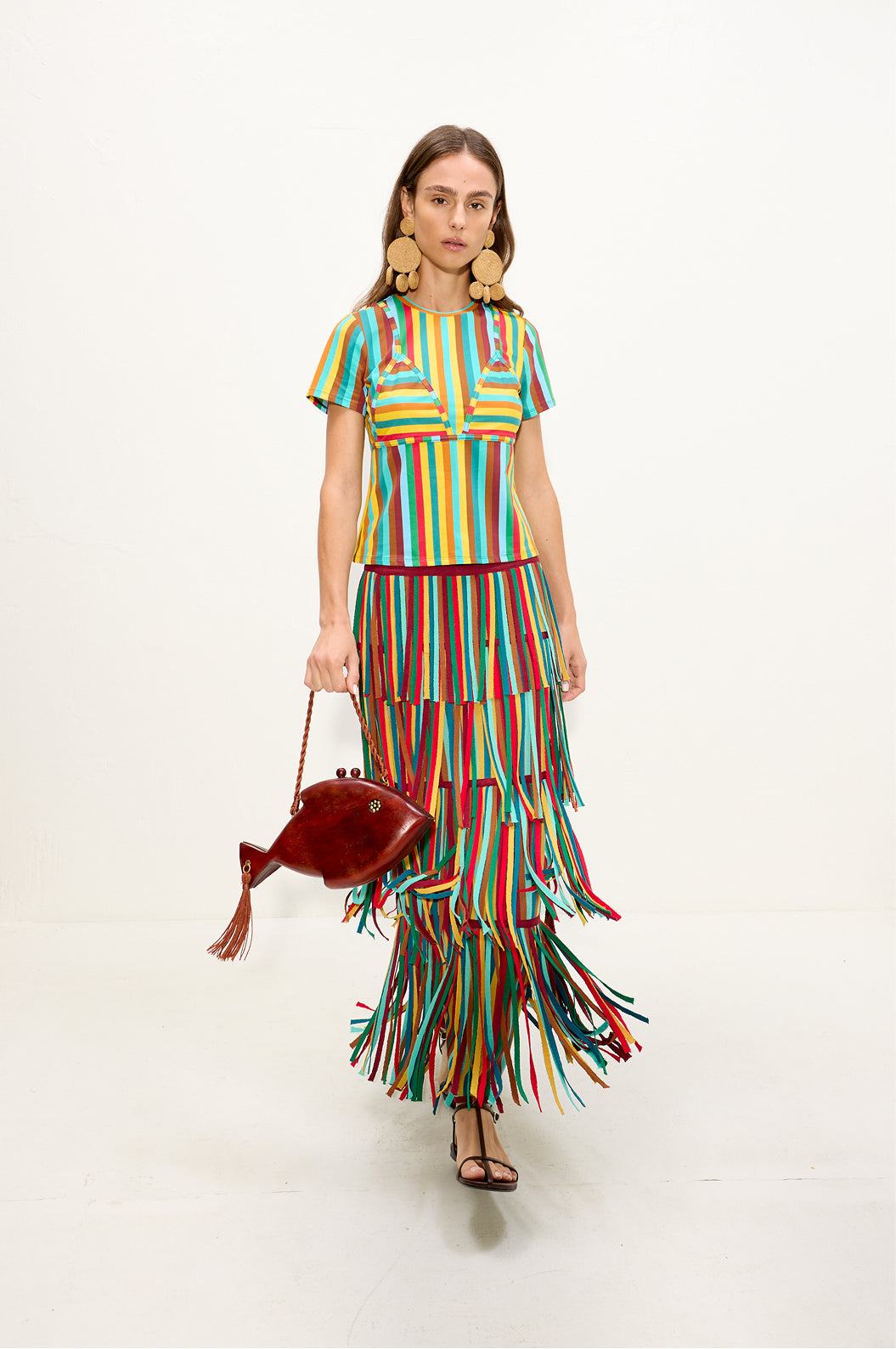Za Za Knit Skirt | Simon Miller Vibrant Multi Stripe