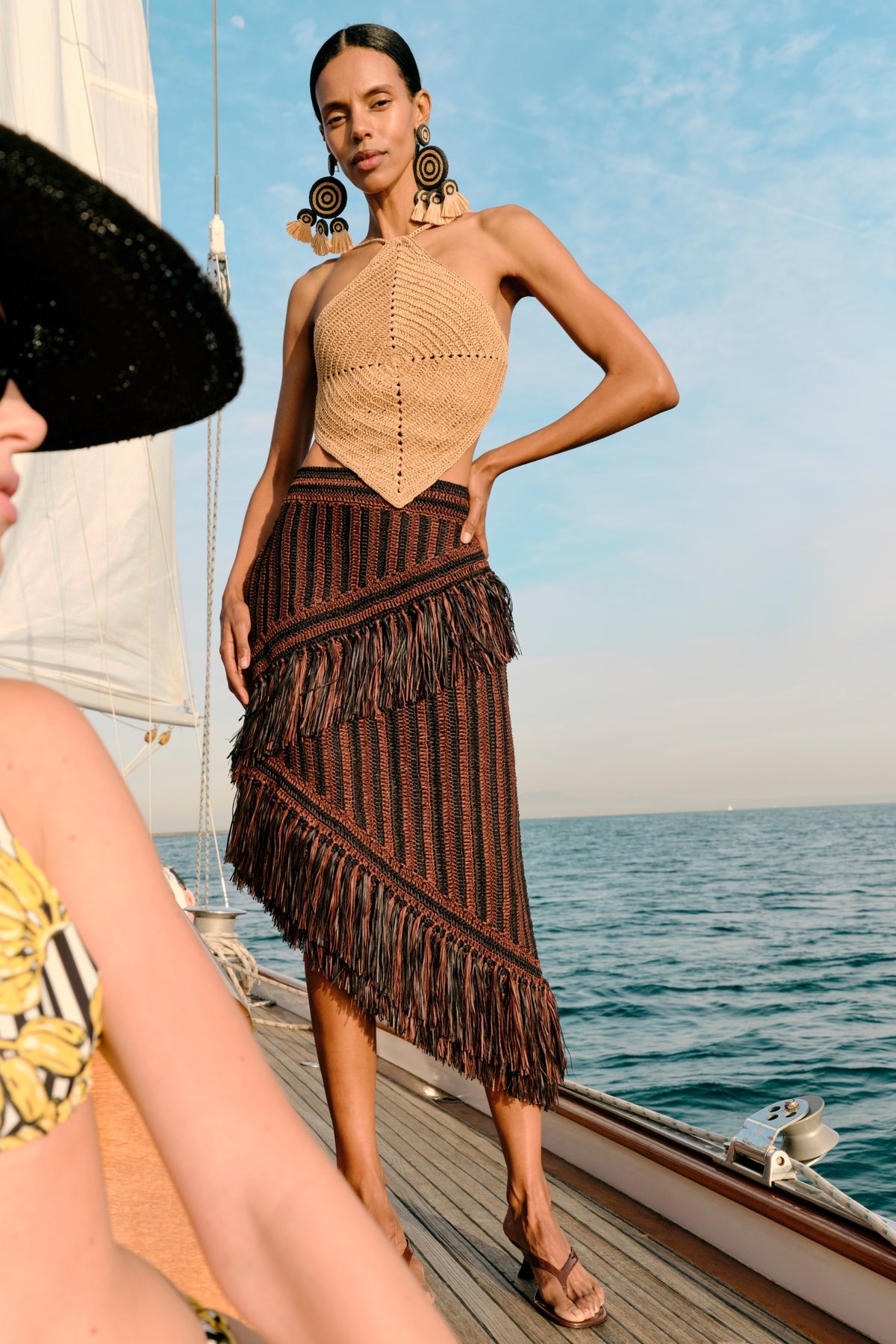 Beja Midi Skirt | Simon Miller Choco Brown/Black Combo