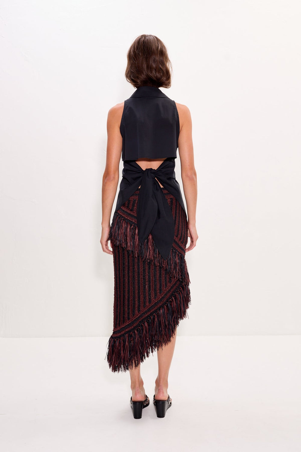Beja Midi Skirt | Simon Miller Choco Brown/Black Combo