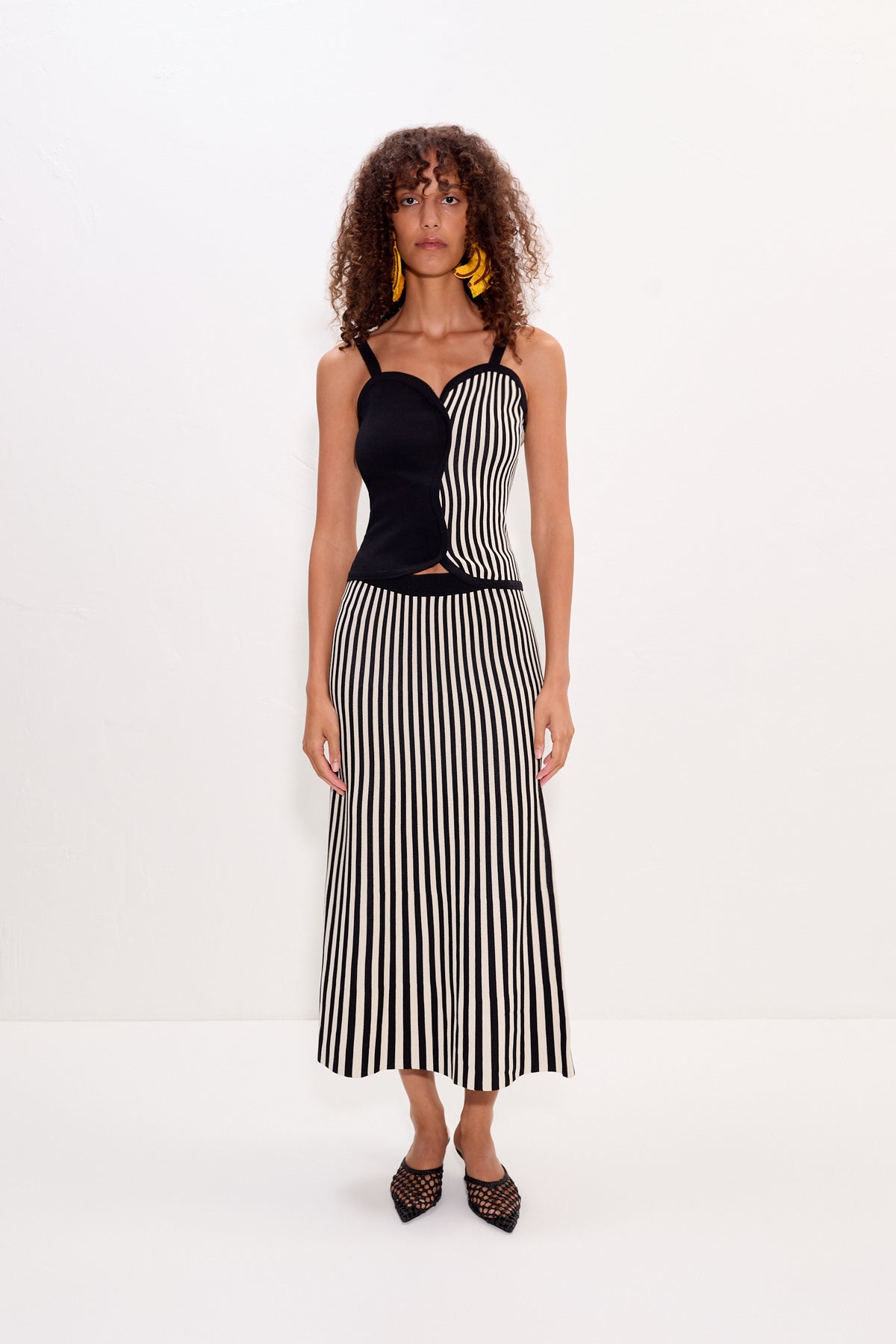 Clancy Knit Maxi Skirt | Simon Miller Black/White Stripe