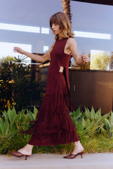 Za Za Knit Fringe Skirt | Simon Miller CHOCO BROWN