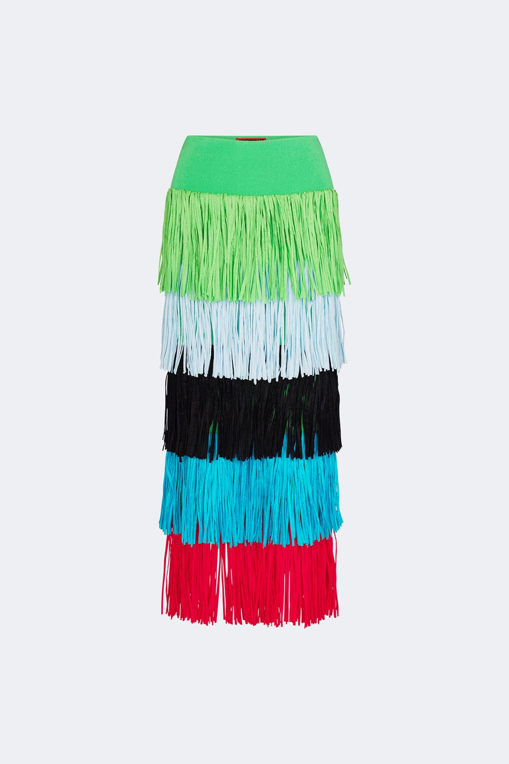 Dio Fringe Knit Skirt | Simon Miller Grass Green Multi