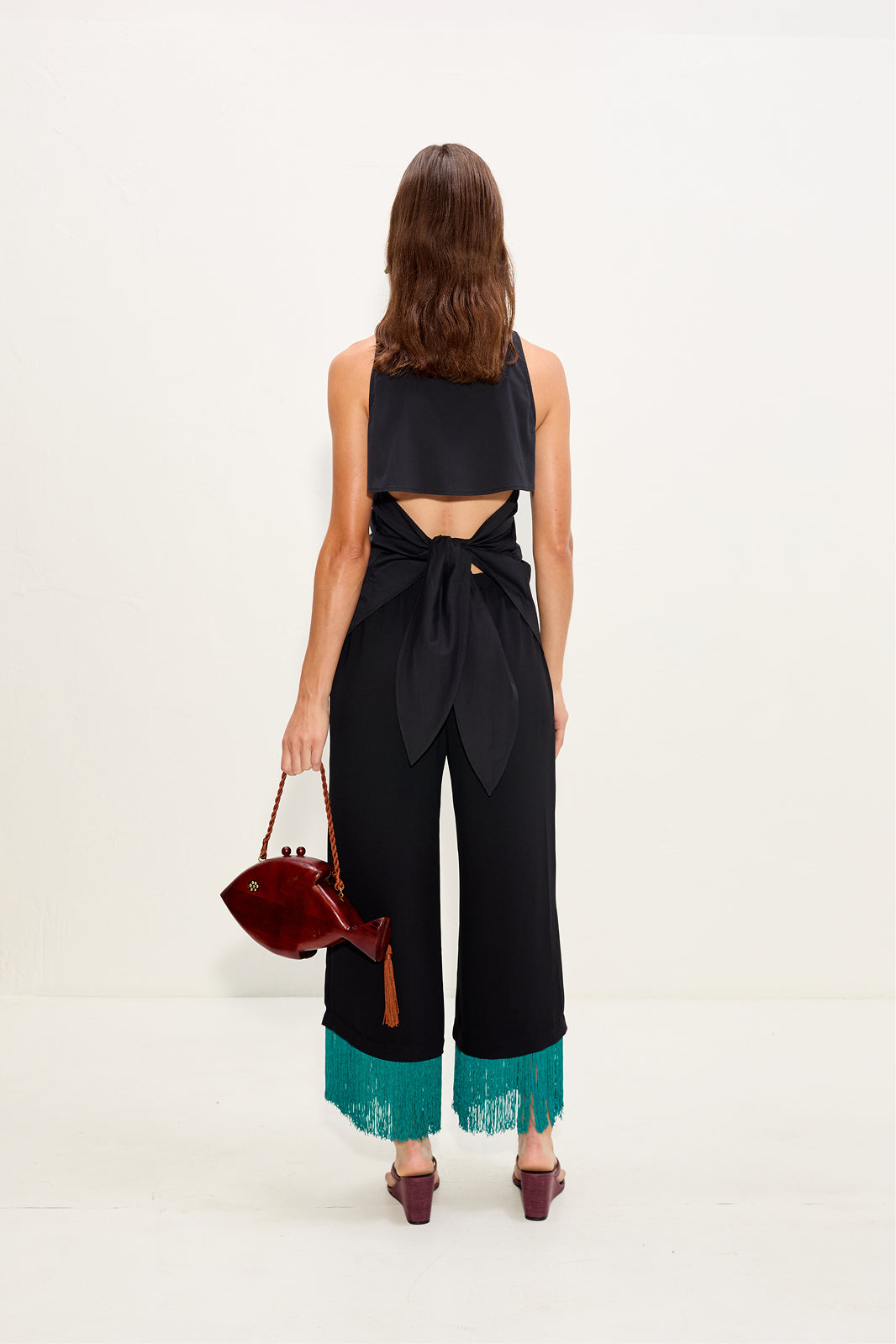 Nella Fringe Pant | Simon Miller Black/Teal