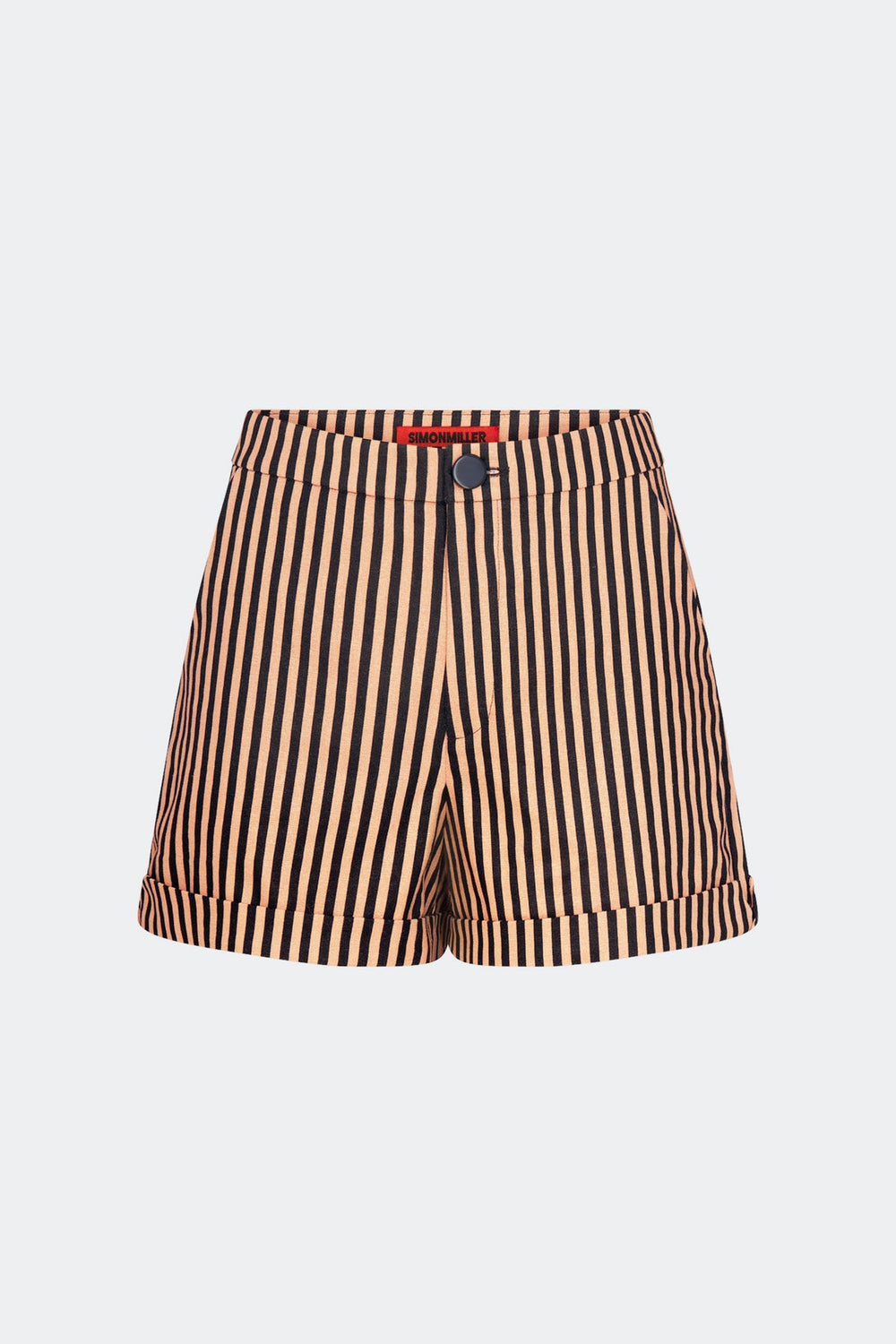 Como Linen Shorts | Simon Miller Black/Tan Stripe