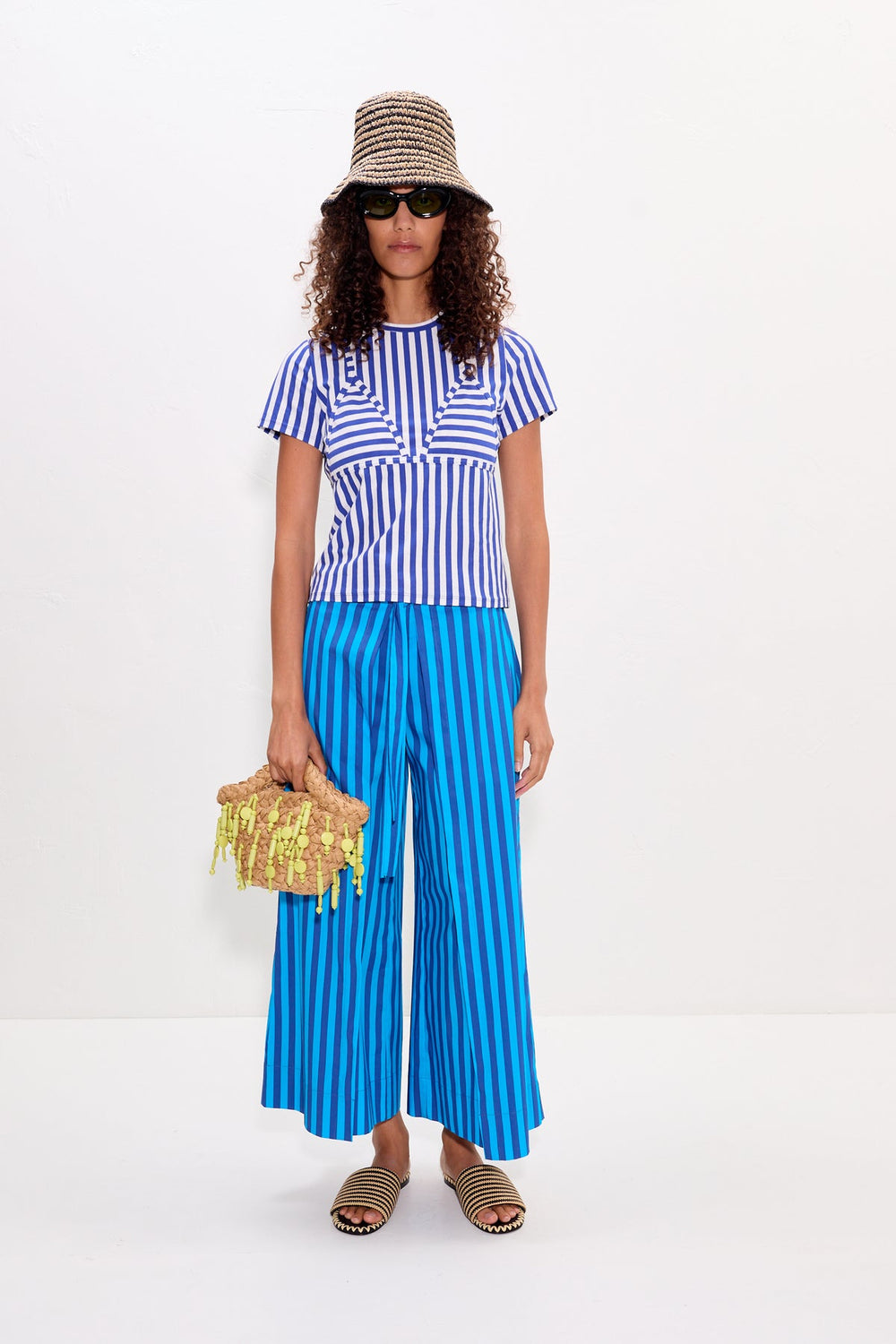 Lima Poplin Pant | Simon Miller Tonal Blue Stripe