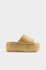 Metallic Raffia Cloudy Platform | Simon Miller GOLD/NATURAL
