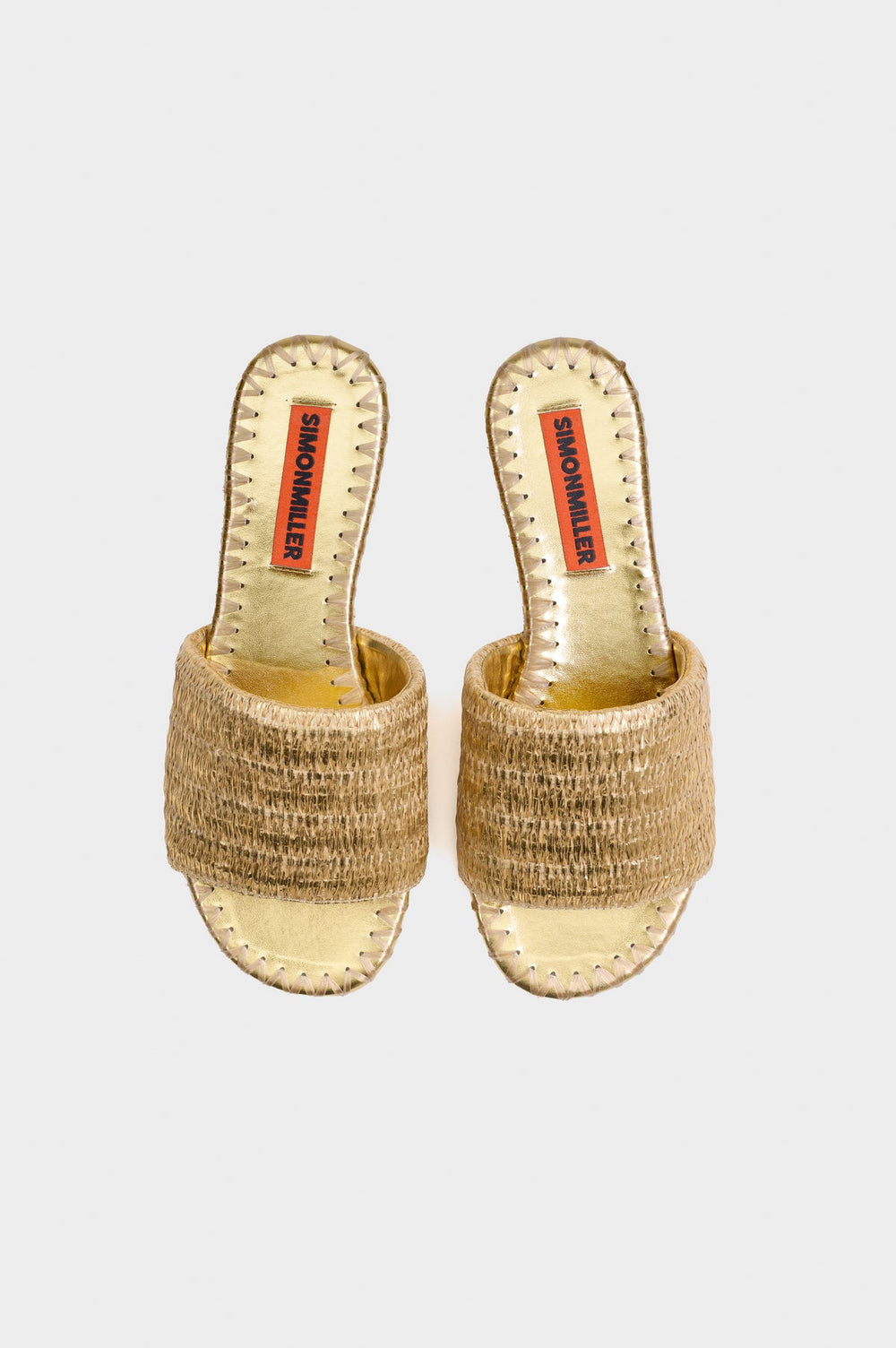 Metallic Raffia Salerno Slide | Simon Miller GOLD/NATURAL