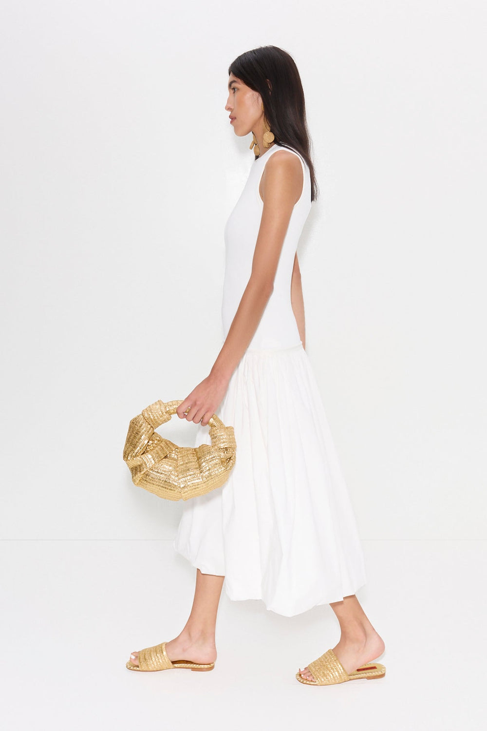 Metallic Raffia Salerno Slide | Simon Miller GOLD/NATURAL