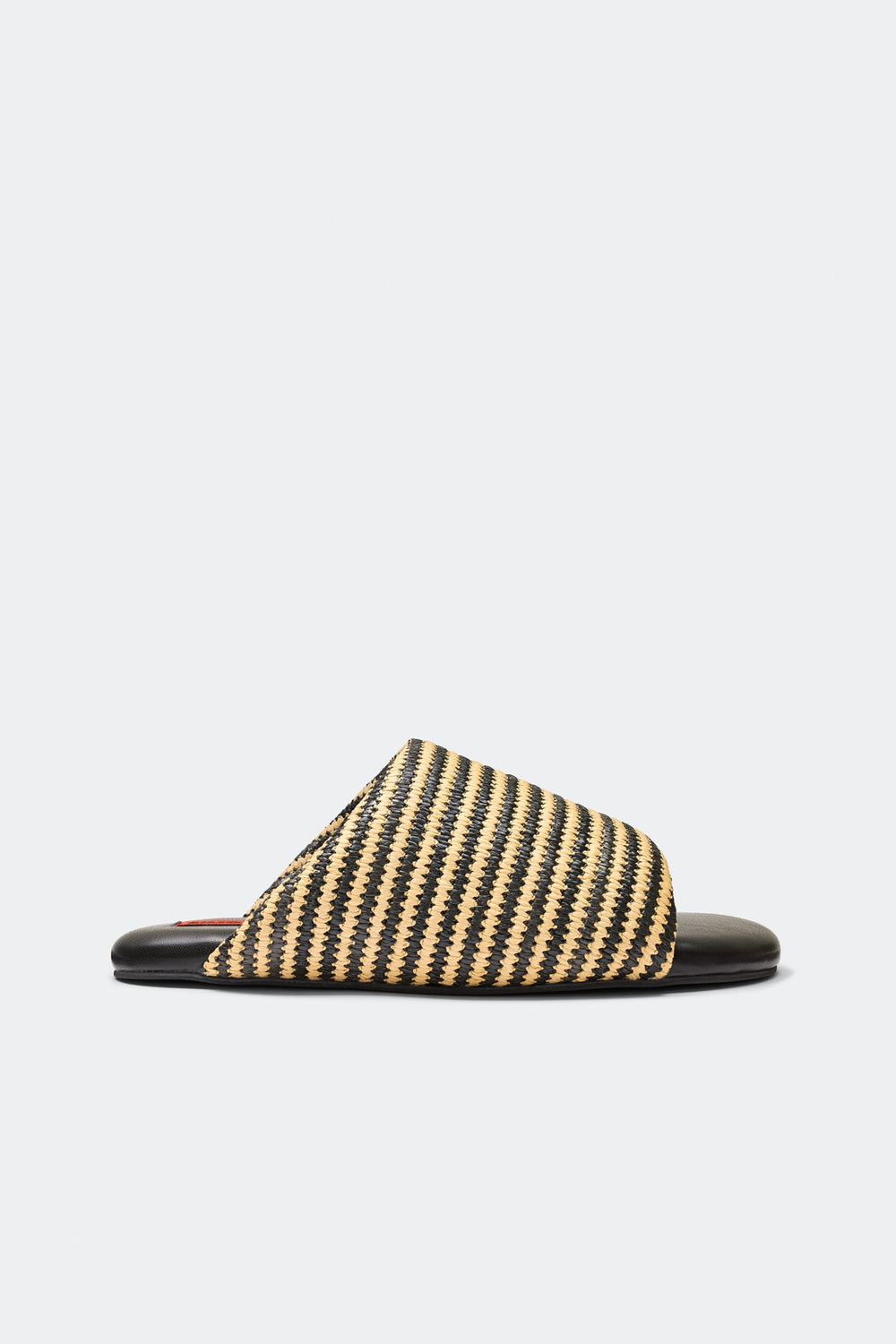 Stripe Raffia Bubble Slide | Simon Miller Black/White Micro Stripe