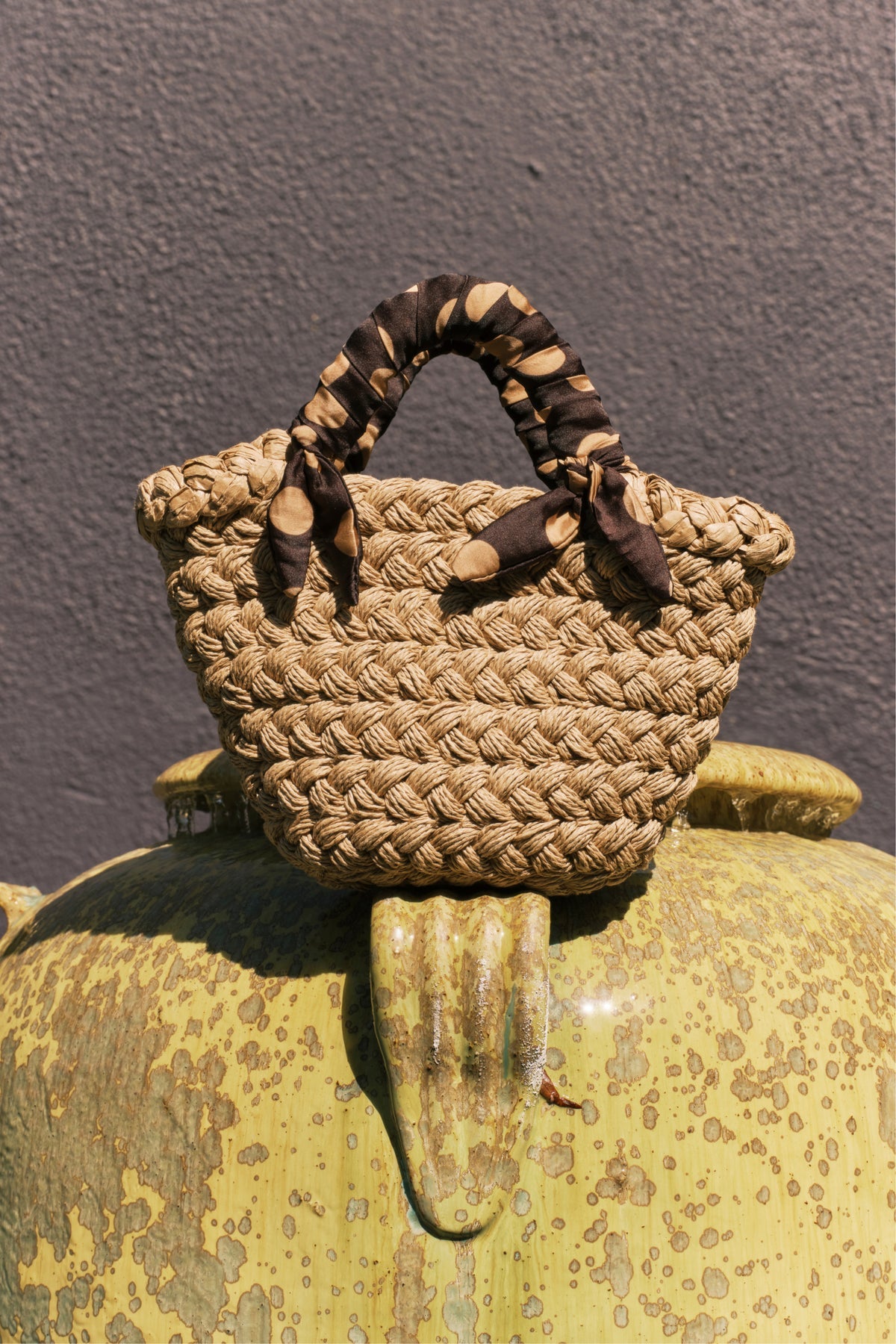 Twilly Basket Bag | Simon Miller Polka Dot/Natural