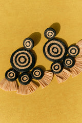 Raffia Fringe Deco Earring | Simon Miller Black/Natural
