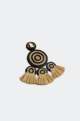 Raffia Fringe Deco Earring | Simon Miller Black/Natural
