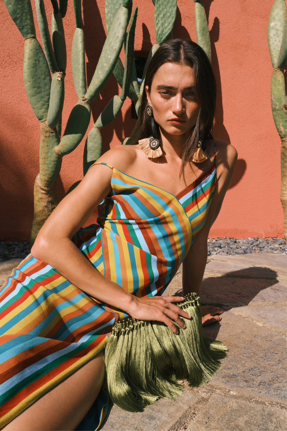 Maude Crepe Dress | Simon Miller Vibrant Multi Stripe