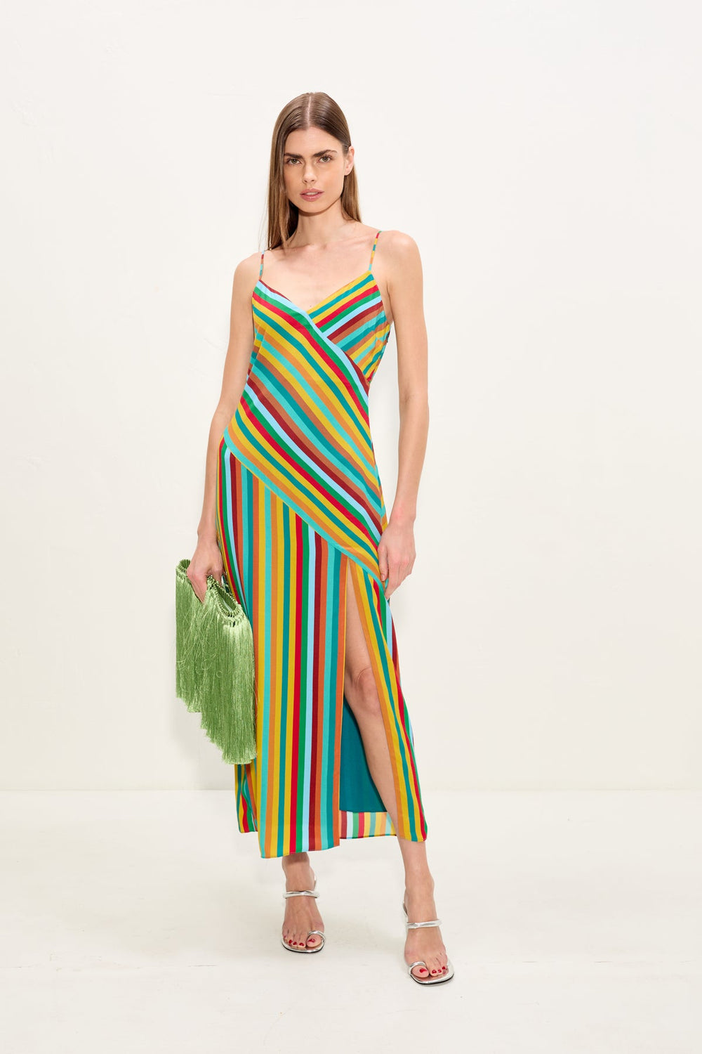 Maude Crepe Dress | Simon Miller Vibrant Multi Stripe