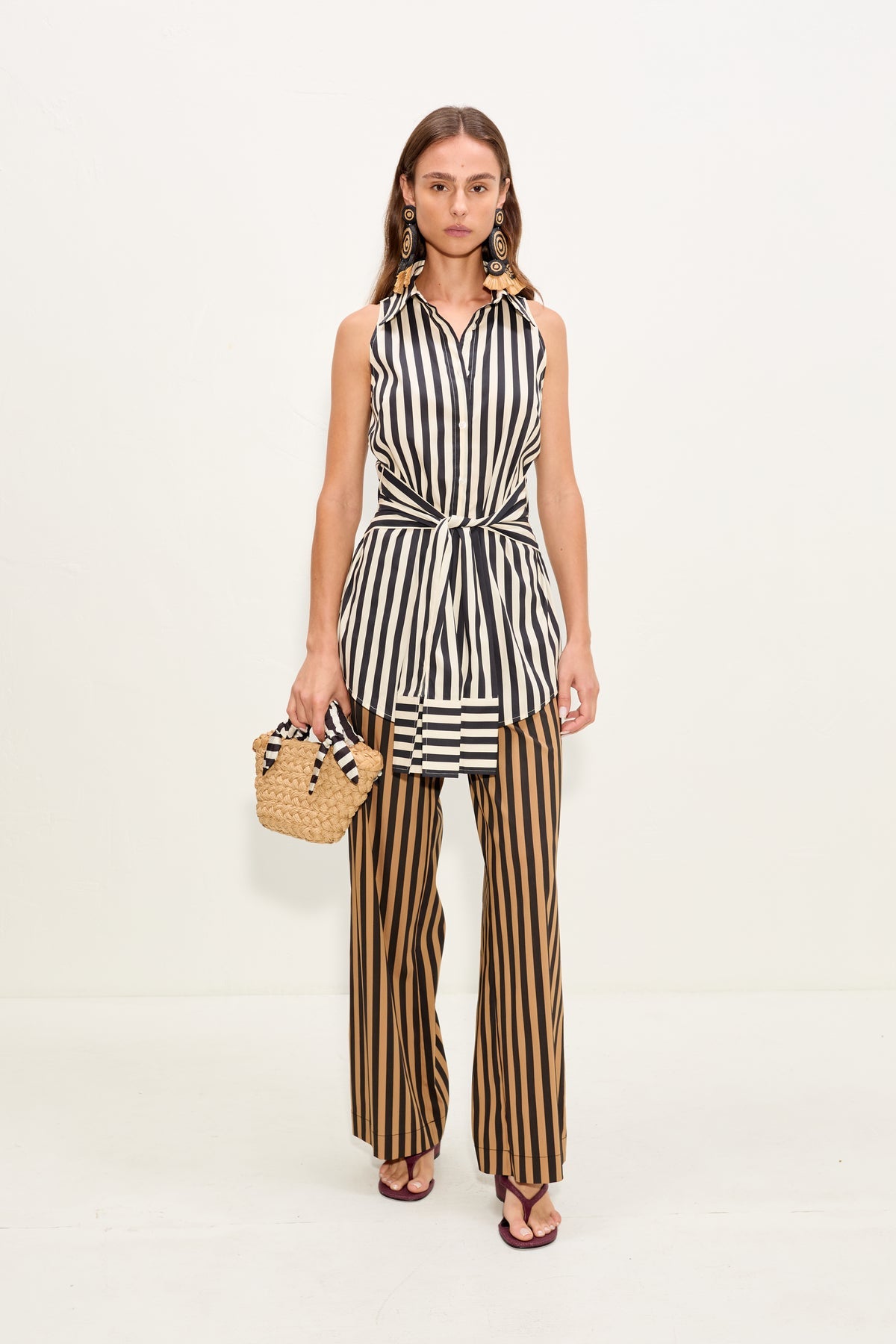Inna Sleeveless Poplin Top | Simon Miller Black/White Stripe