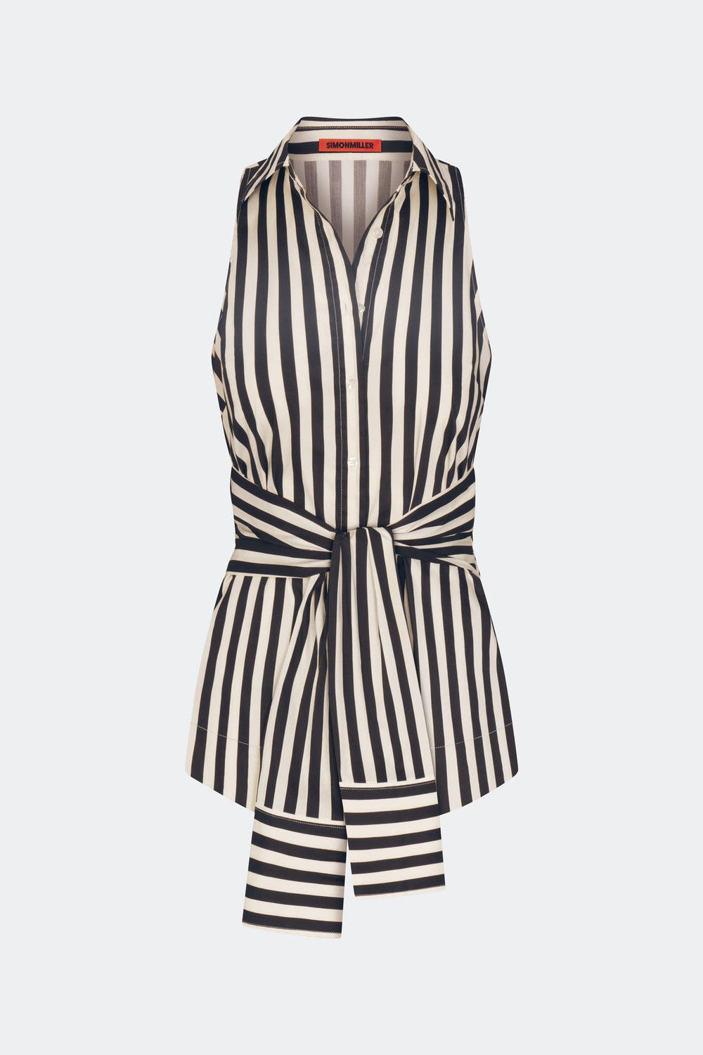 Inna Sleeveless Poplin Top | Simon Miller Black/White Stripe