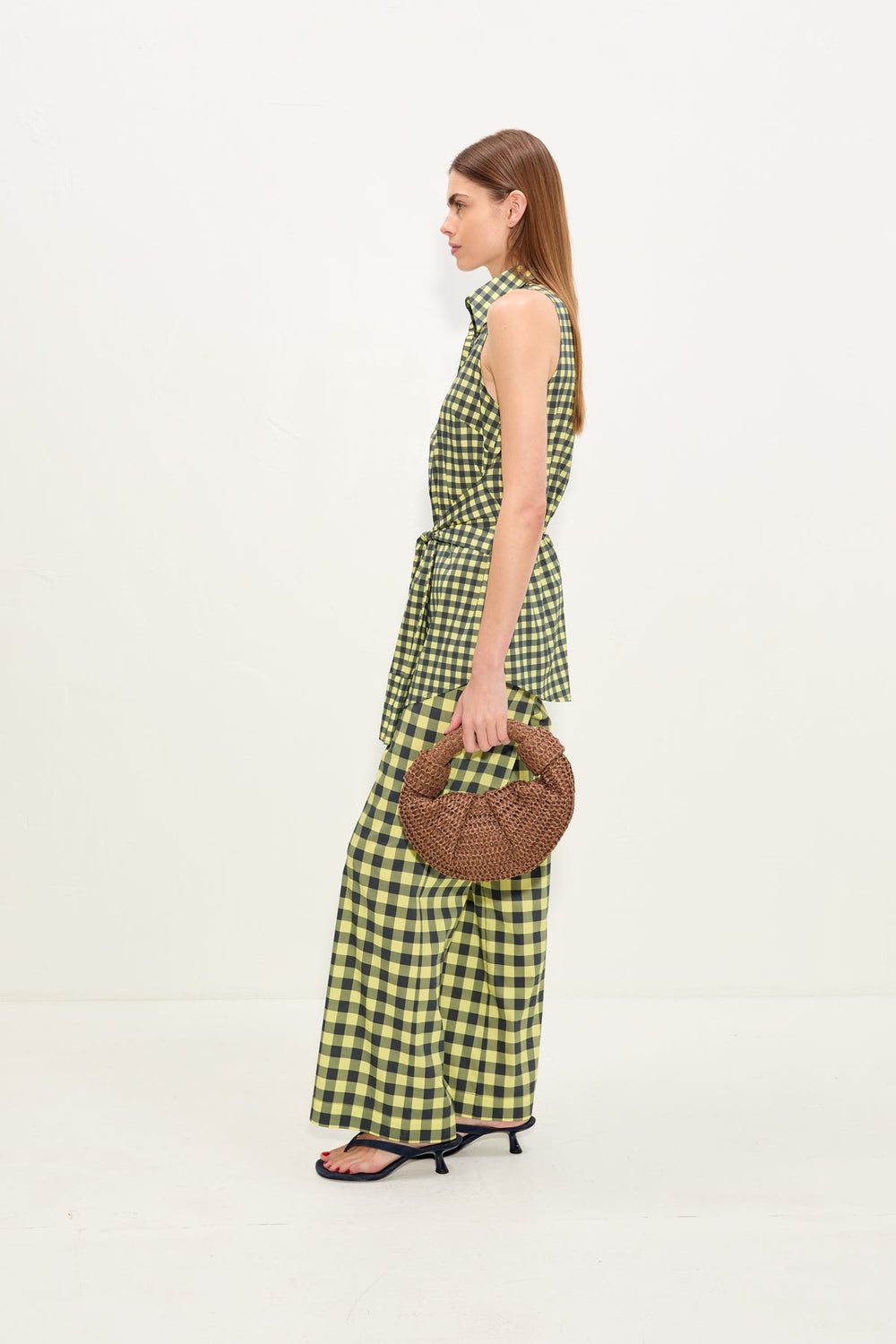 Pia Poplin Pant | Simon Miller Peridot/Ebony Gingham