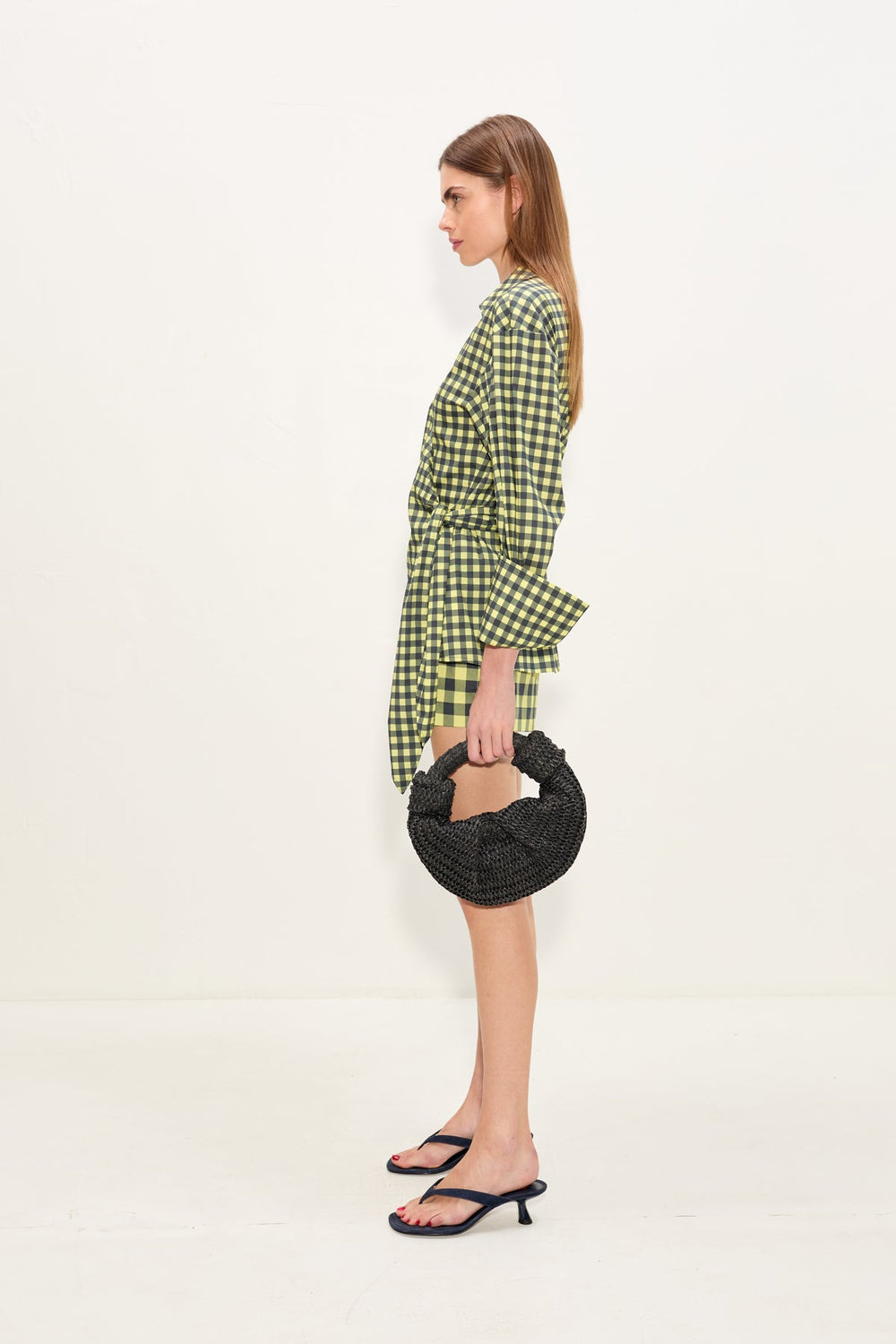 Anya Poplin Wrap Top | Simon Miller Peridot/Ebony Gingham