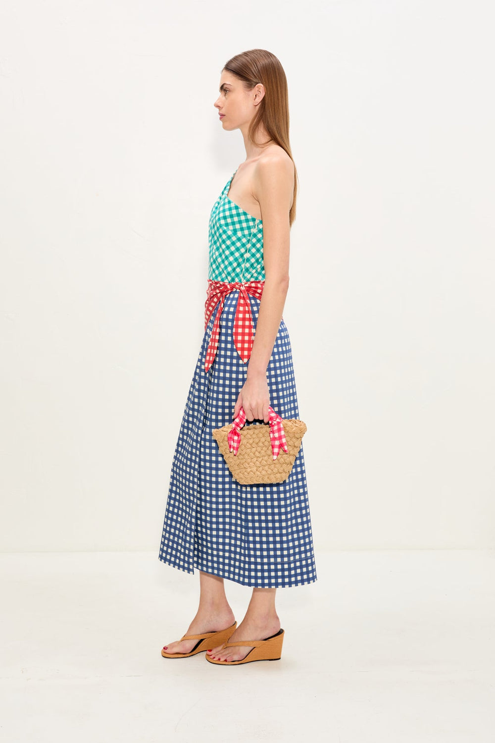 Belem Poplin Midi Dress | Simon Miller Teal Gingham Multi