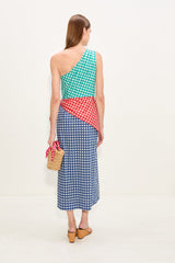 Belem Poplin Midi Dress | Simon Miller Teal Gingham Multi