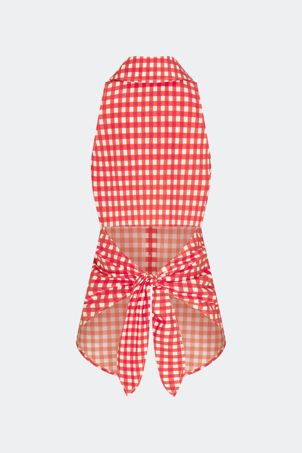 Loch Sleeveless Poplin Button Up | Simon Miller Tomato/White Gingham