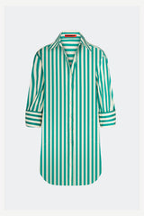Kena Poplin Dress | Simon Miller Teal/Cream Stripe