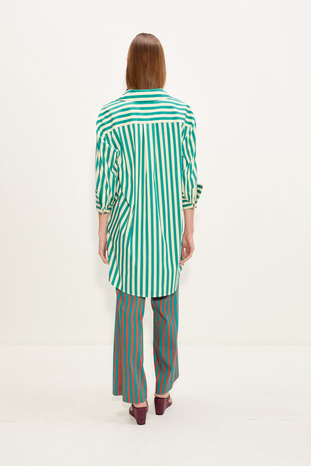 Kena Poplin Dress | Simon Miller Teal/Cream Stripe