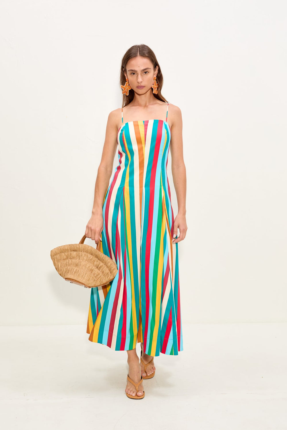 Astrid Poplin Dress | Simon Miller Vibrant Multi Stripe