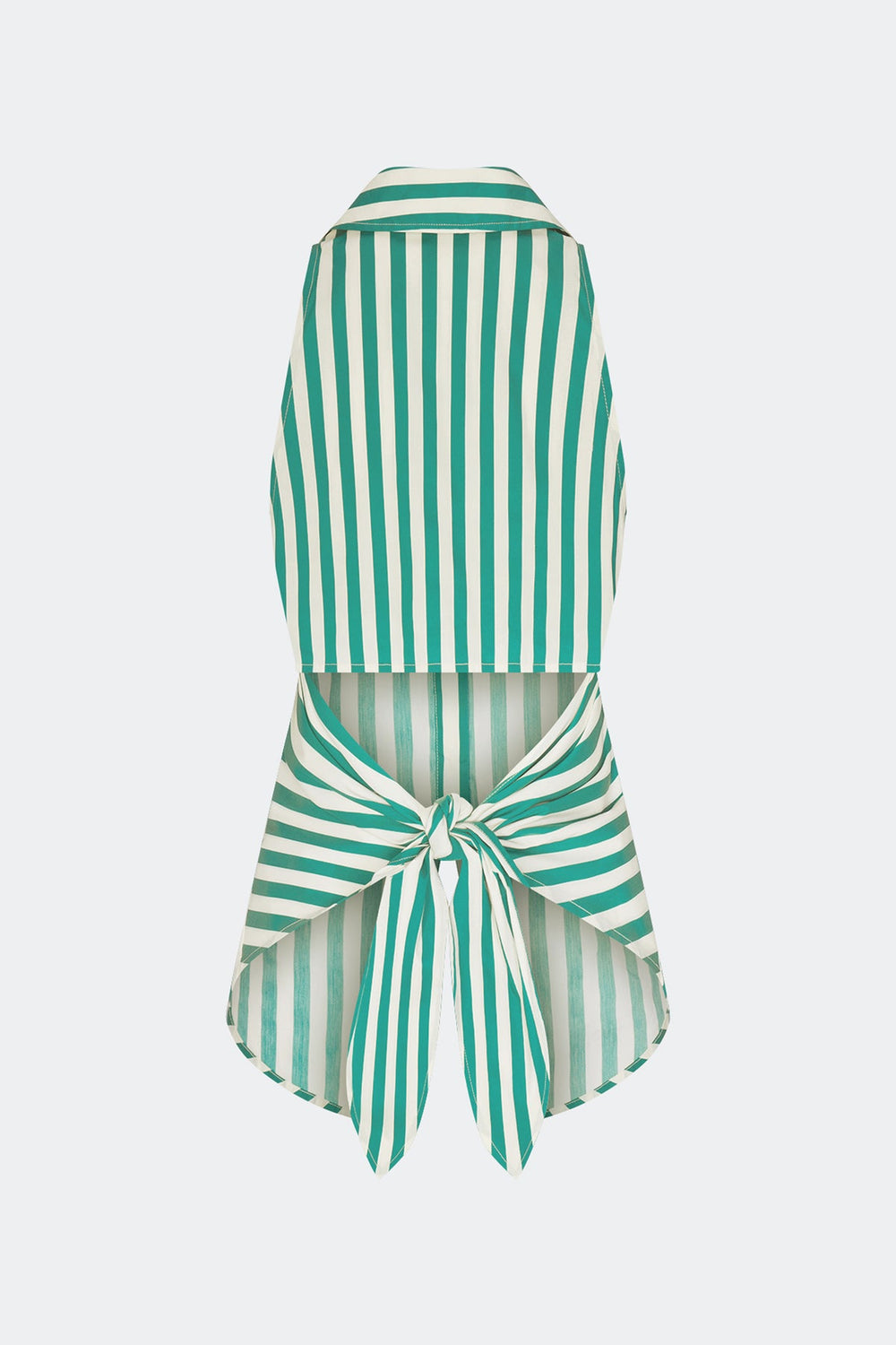 Loch Sleeveless Poplin Button Up | Simon Miller Teal/Cream Stripe