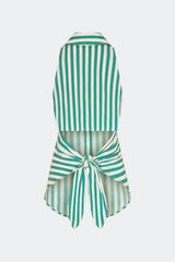 Loch Sleeveless Poplin Button Up | Simon Miller Teal/Cream Stripe
