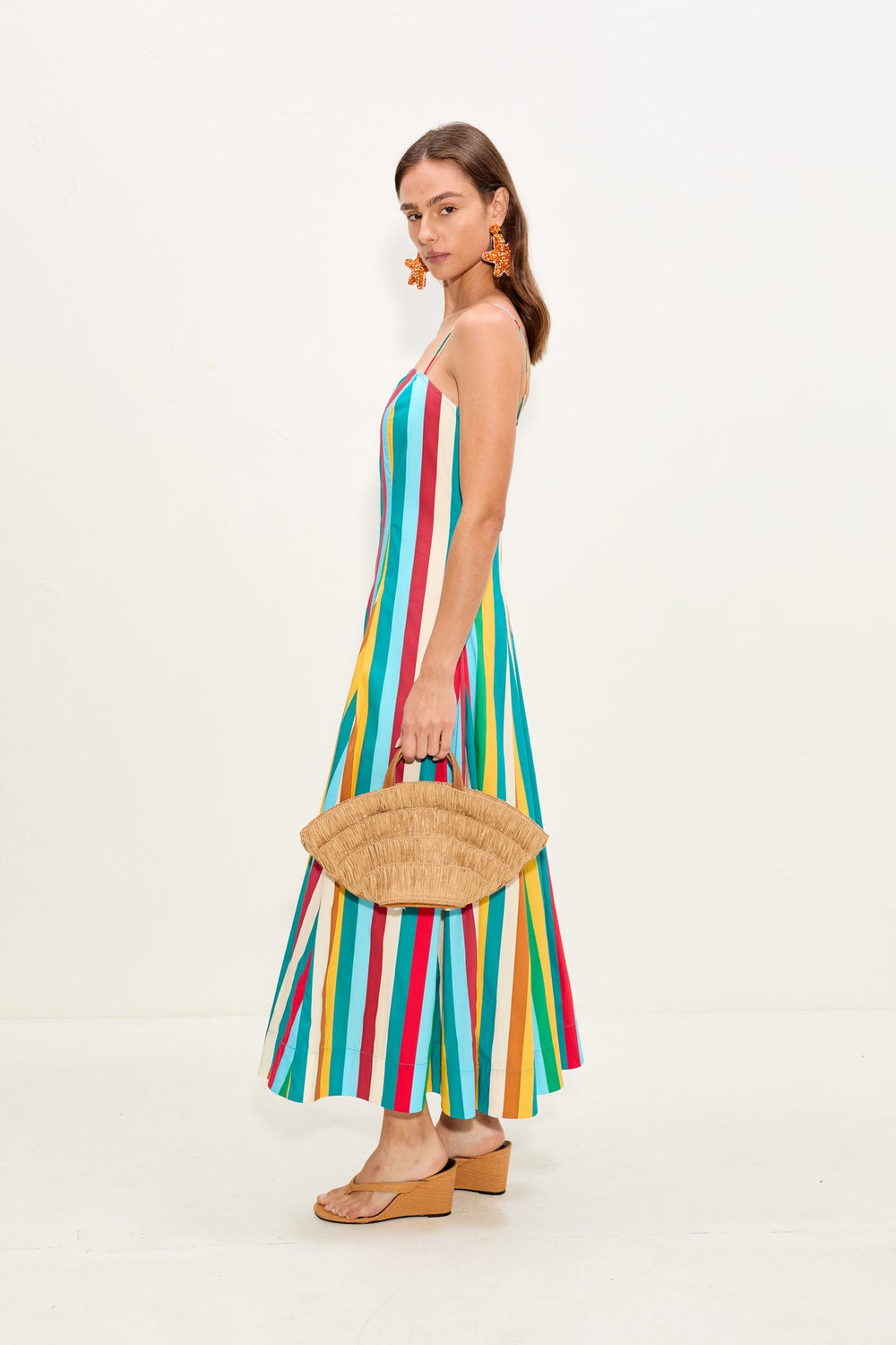 Astrid Poplin Dress | Simon Miller Vibrant Multi Stripe