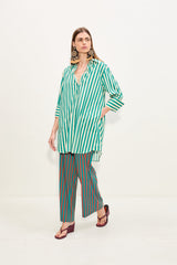 Kena Poplin Dress | Simon Miller Teal/Cream Stripe