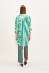 Kena Poplin Dress | Simon Miller Teal/Cream Stripe