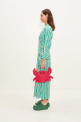 Anya Poplin Wrap Dress | Simon Miller Teal/Cream Stripe