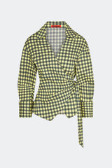 Anya Poplin Wrap Top | Simon Miller Peridot/Ebony Gingham