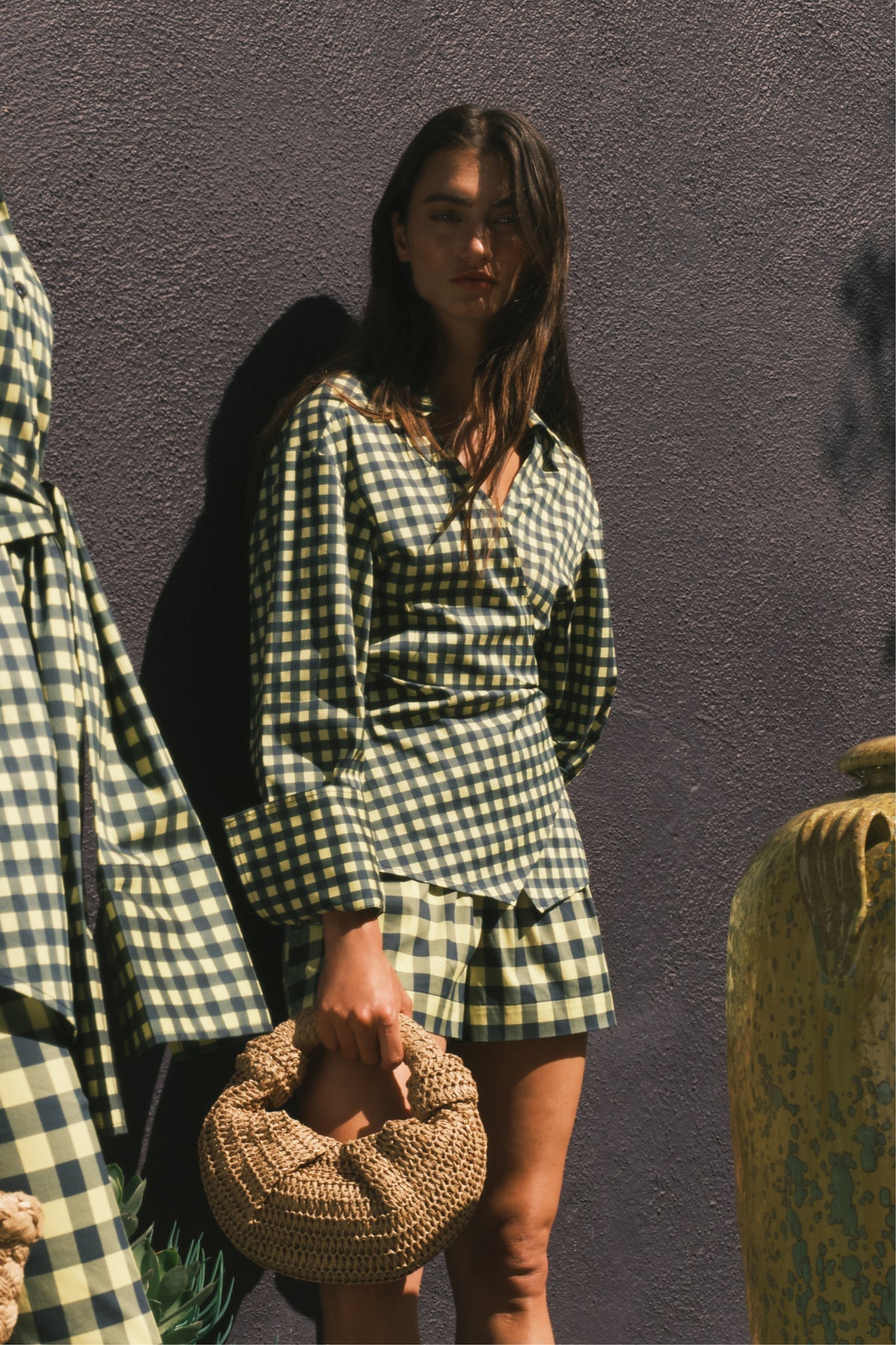 Syd Poplin Short | Simon Miller Peridot/Ebony Gingham