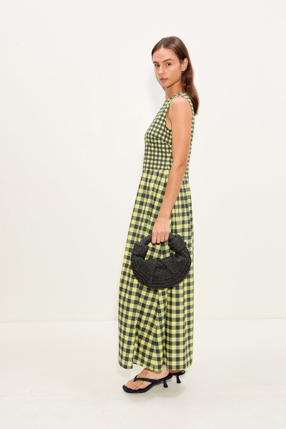 Laurel Poplin Midi Dress | Simon Miller Peridot/Ebony Gingham