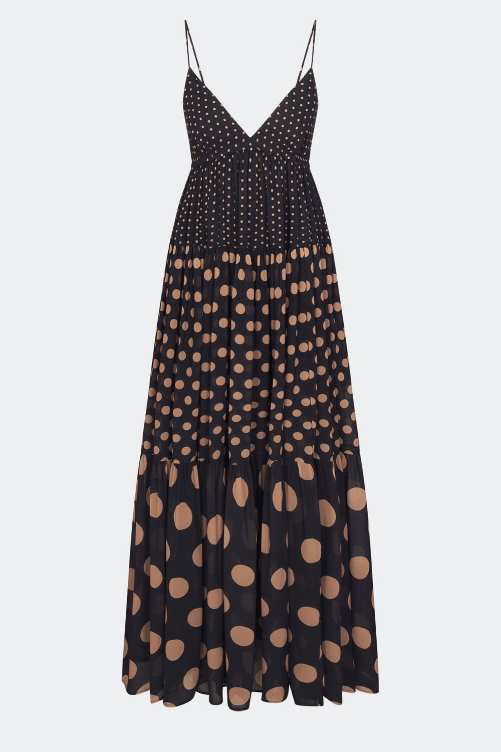 Romi Chiffon Maxi Dress | Simon Miller Black/Tan Polka Dot