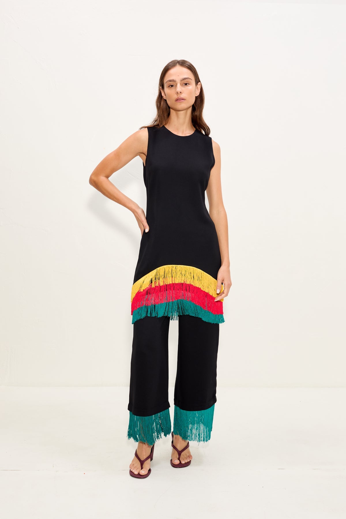 Bowie Fringe Mini Dress | Simon Miller Black Multi