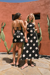 Kit Crochet Mini Dress | Simon Miller Black/Macadamia Polka Dot